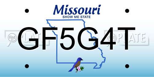 GF5G4T Missouri License Plate