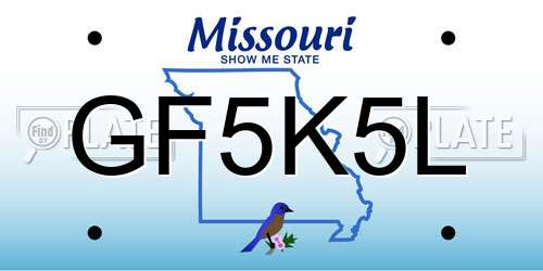 GF5K5L Missouri License Plate