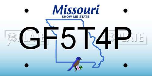GF5T4P Missouri License Plate