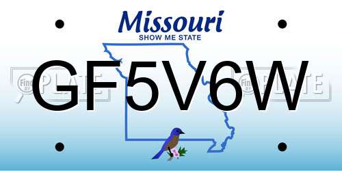 GF5V6W Missouri License Plate