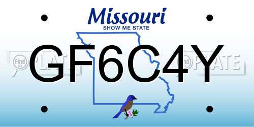 GF6C4Y Missouri License Plate
