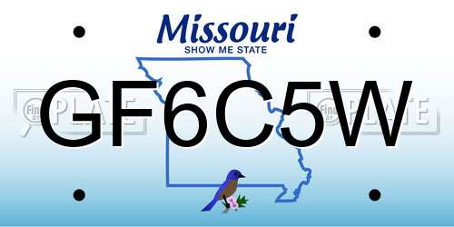 GF6C5W Missouri License Plate