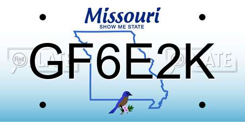 GF6E2K Missouri License Plate