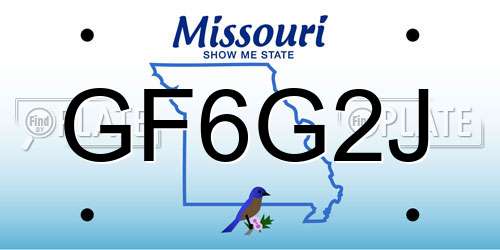 GF6G2J Missouri License Plate