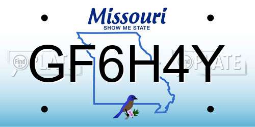 GF6H4Y Missouri License Plate