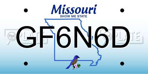 GF6N6D Missouri License Plate