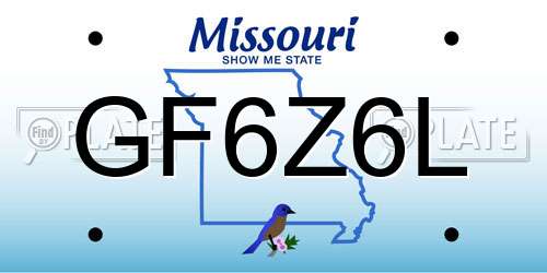 GF6Z6L Missouri License Plate