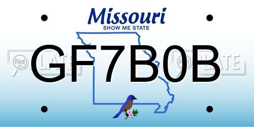 GF7B0B Missouri License Plate