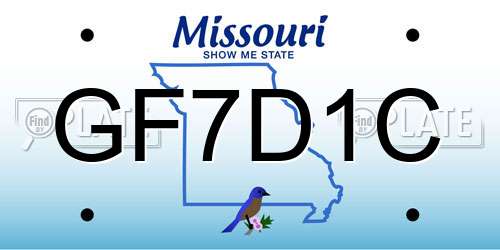 GF7D1C Missouri License Plate
