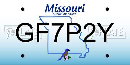 GF7P2Y Missouri License Plate