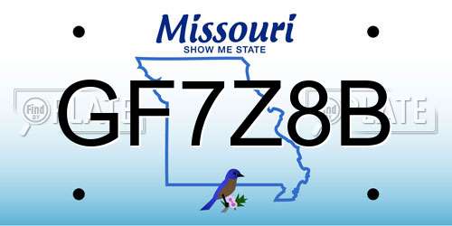 GF7Z8B Missouri License Plate