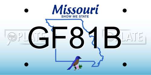 GF81B Missouri License Plate