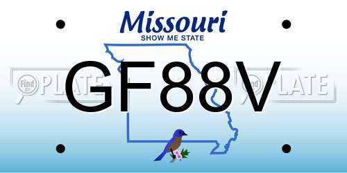 GF88V Missouri License Plate