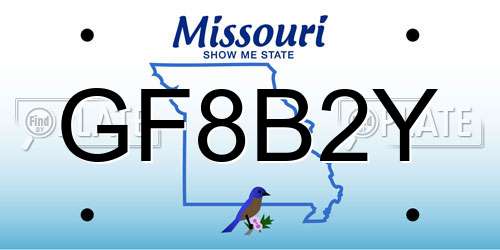 GF8B2Y Missouri License Plate