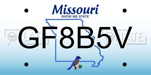 GF8B5V Missouri License Plate