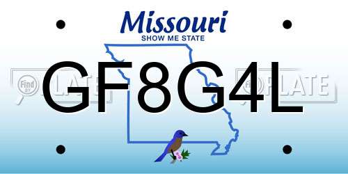 GF8G4L Missouri License Plate