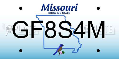 GF8S4M Missouri License Plate