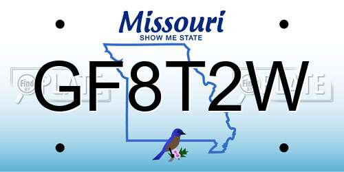 GF8T2W Missouri License Plate