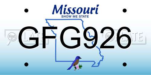 GFG926 Missouri License Plate