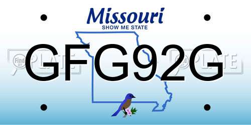 GFG92G Missouri License Plate
