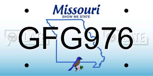 GFG976 Missouri License Plate
