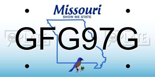 GFG97G Missouri License Plate