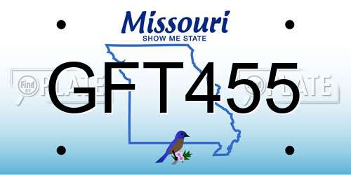 GFT455 Missouri License Plate