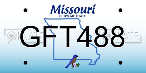 GFT488 Missouri License Plate