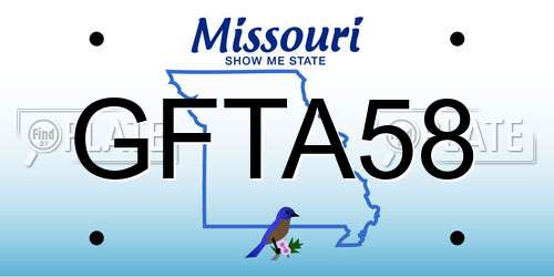 GFTA58 Missouri License Plate