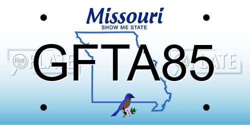 GFTA85 Missouri License Plate