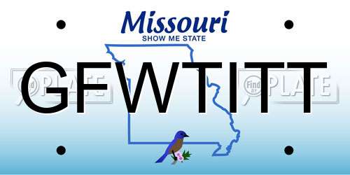 GFWTITT Missouri License Plate