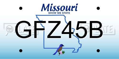 GFZ45B Missouri License Plate