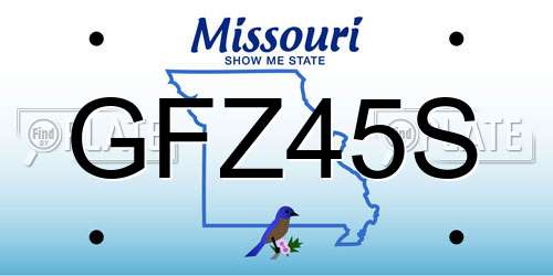 GFZ45S Missouri License Plate