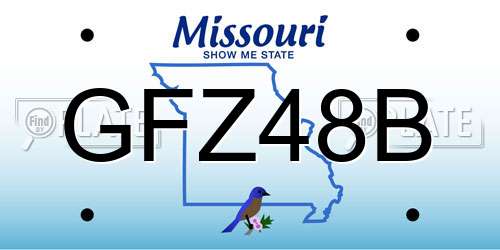 GFZ48B Missouri License Plate
