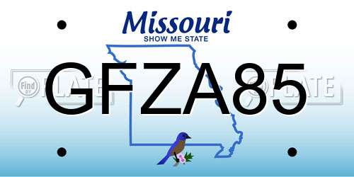 GFZA85 Missouri License Plate