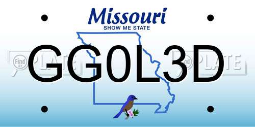 GG0L3D Missouri License Plate