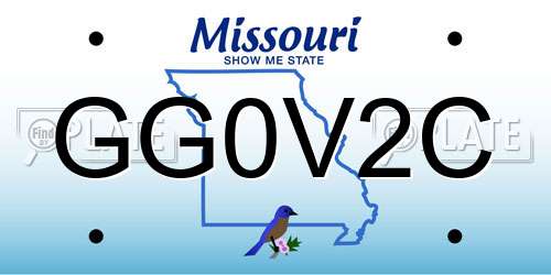 GG0V2C Missouri License Plate