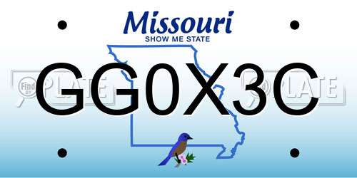 GG0X3C Missouri License Plate
