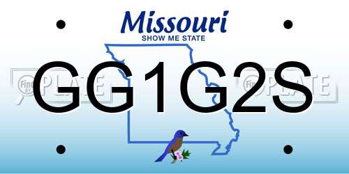 GG1G2S Missouri License Plate