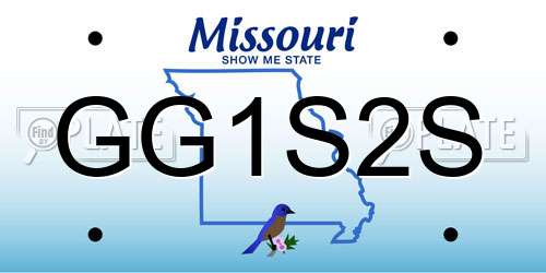 GG1S2S Missouri License Plate