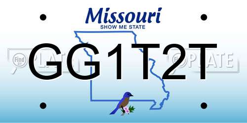 GG1T2T Missouri License Plate