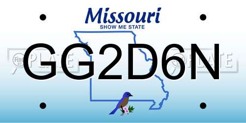 GG2D6N Missouri License Plate