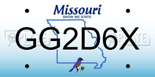 GG2D6X Missouri License Plate