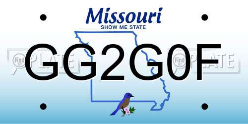GG2G0F Missouri License Plate