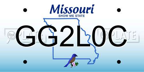 GG2L0C Missouri License Plate