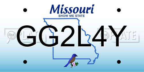 GG2L4Y Missouri License Plate