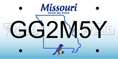 GG2M5Y Missouri License Plate