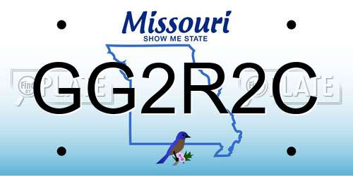 GG2R2C Missouri License Plate