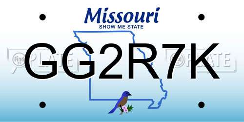 GG2R7K Missouri License Plate