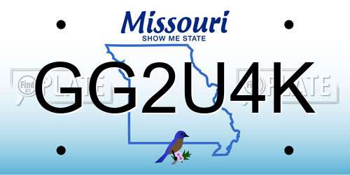 GG2U4K Missouri License Plate